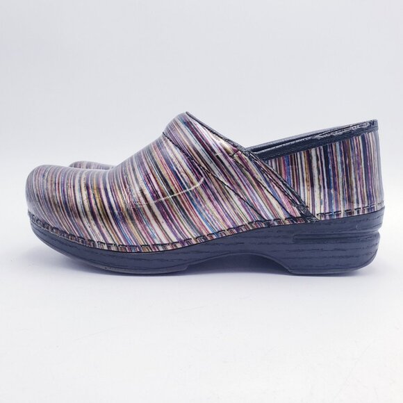 Dansko Women's Pro XP Muli Stripe Patent Leather‎ Clogs Women's EU 37 US 7-7.5 - Picture 4 of 9